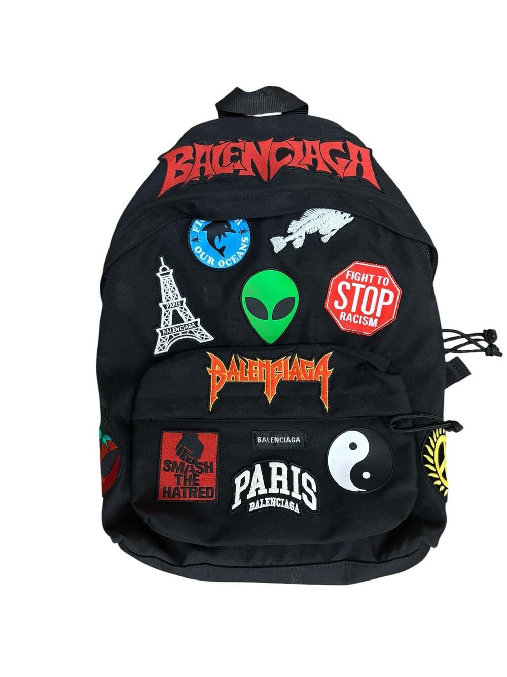Balenciaga Explorer Multi-Patch Nylon Canvas Backpack